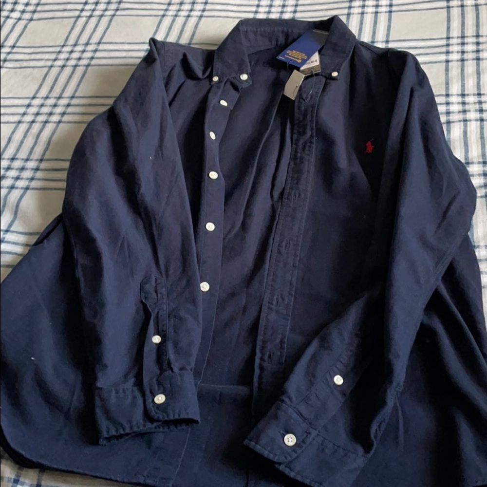 Black Button Down Long Sleeve Dress Shirt. Size M.